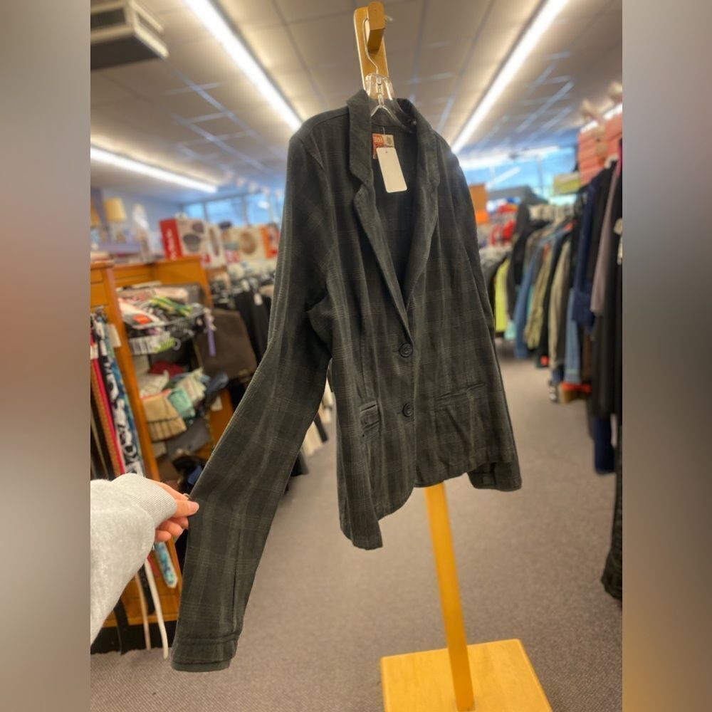 🛍️ Ruff Hewn Ladies Xl Gray Plaid Dress Coat
